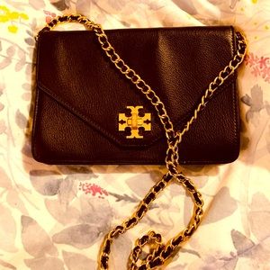 Black  leather purse Tori Burch